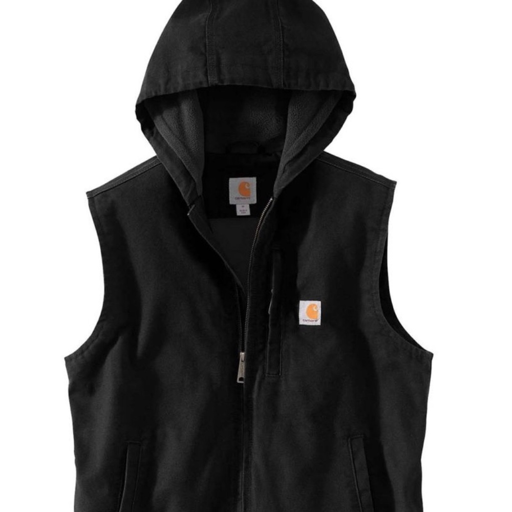 Carhartt Size L RELAXED FIT WASHED DUCK FLEECE-LINED HOODED VEST